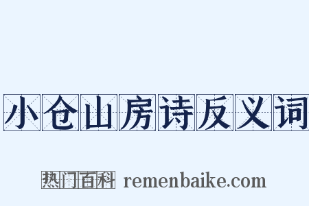小仓山房诗反义词是什么意思的图片